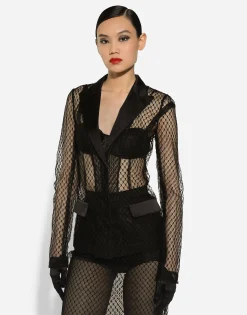 Single-breasted mesh Dolce tuxedo jacket