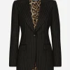 Single-breasted pinstripe wool Turlington jacket