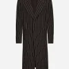 Single-breasted pinstripe wool coat