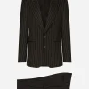 Single-breasted pinstripe stretch wool Sicily-fit suit