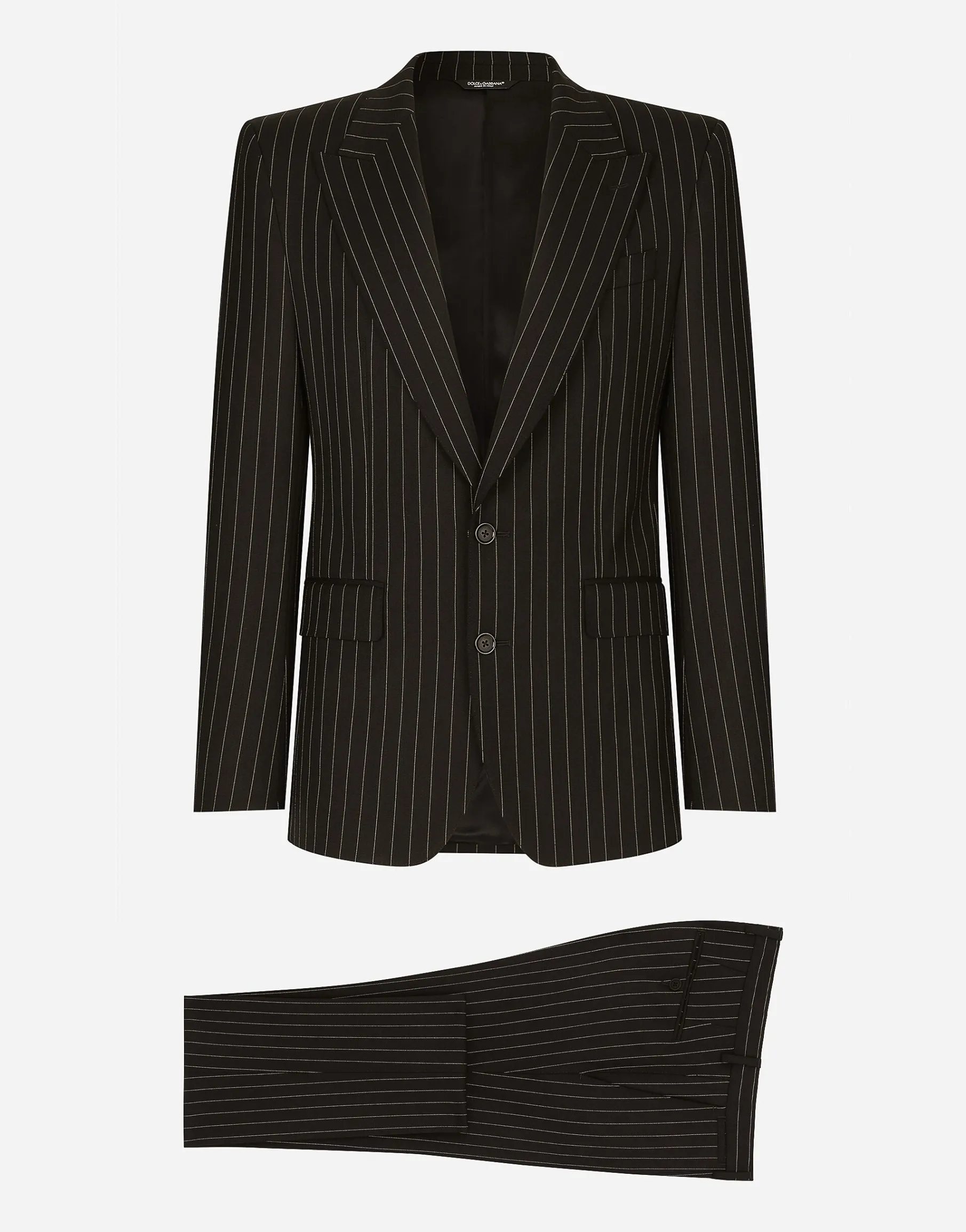 Single-breasted pinstripe stretch wool Sicily-fit suit
