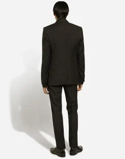 Single-breasted pinstripe wool Sicilia-fit jacket