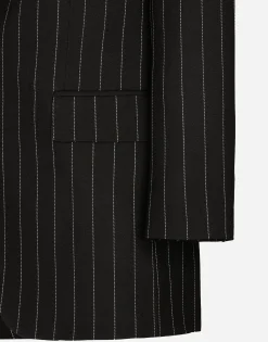 Single-breasted pinstripe wool jacket