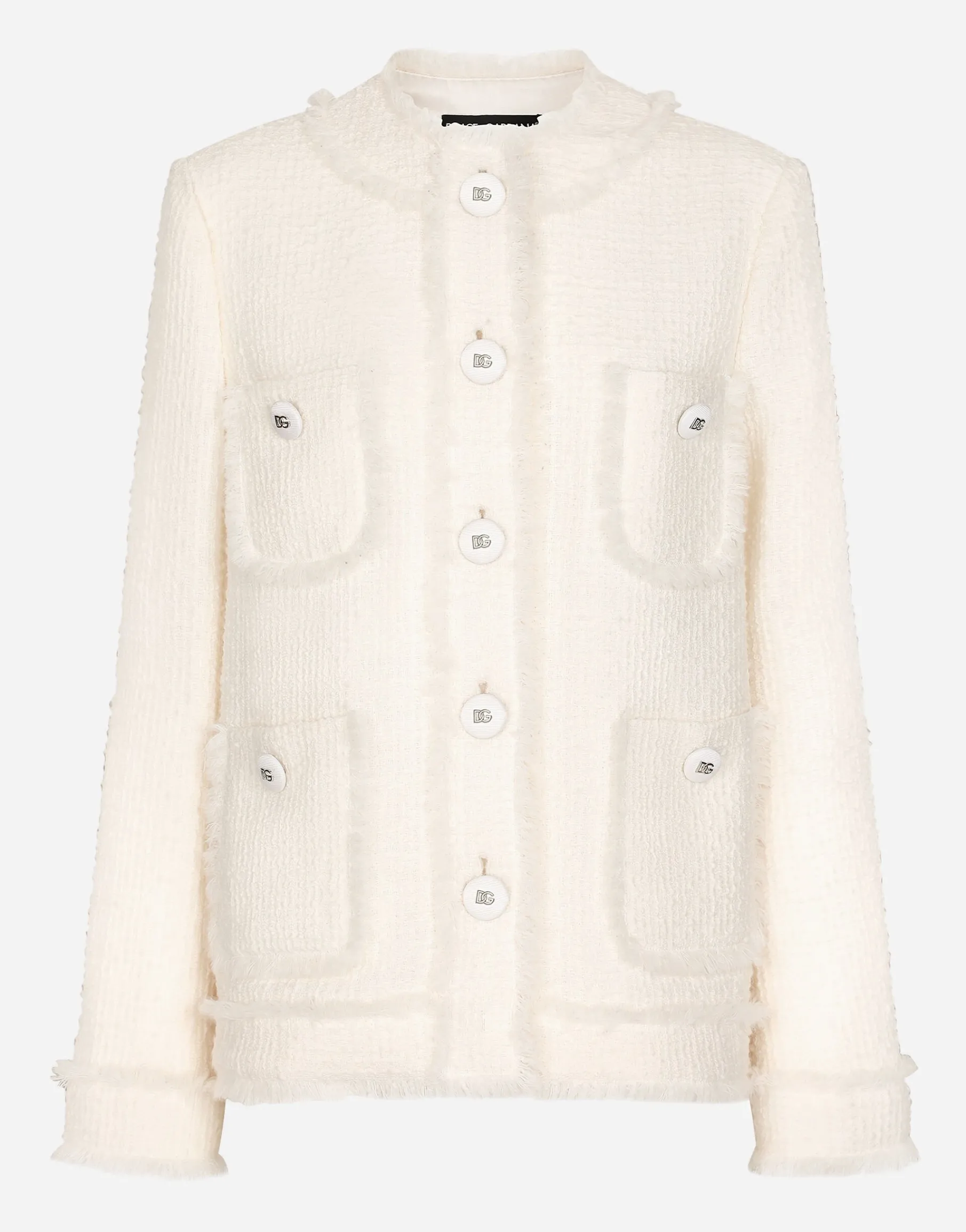 Single-breasted raschel tweed jacket