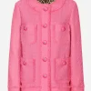 Single-breasted raschel tweed jacket
