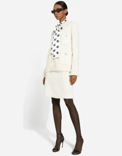 Single-breasted raschel tweed jacket