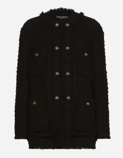 Single-breasted rush-stitch jacket