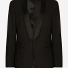 Single-breasted Sicilia-fit jacket in leopard-design wool jacquard