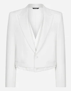 Single-breasted Sicilia-fit jacket with faux vest