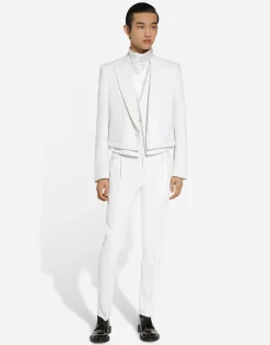 Single-breasted Sicilia-fit jacket with faux vest