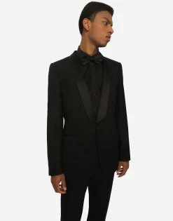 Single-breasted Sicilia-fit jacket in leopard-design wool jacquard