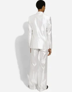 Single-breasted silk shantung Sicilia-fit jacket