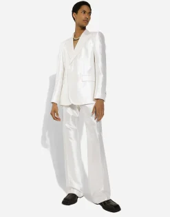 Single-breasted silk shantung Sicilia-fit jacket