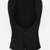 Single-breasted silk vest