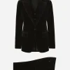 Single-breasted smooth velvet suit