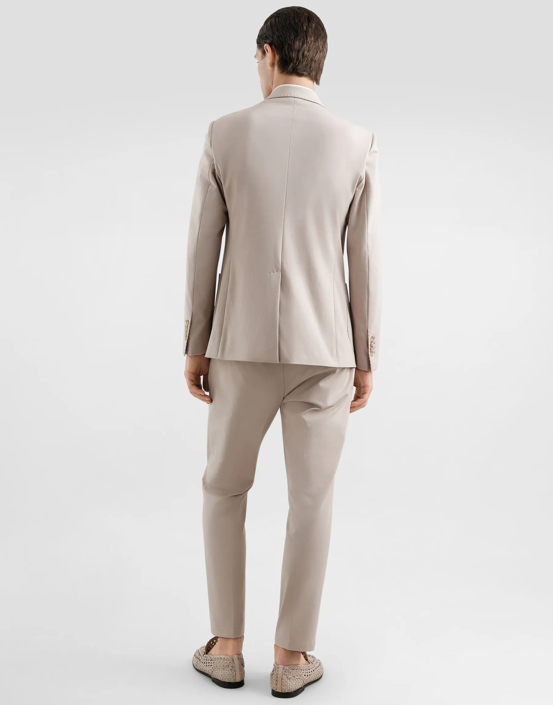 Single-breasted stretch jersey jacket with logo embroidery