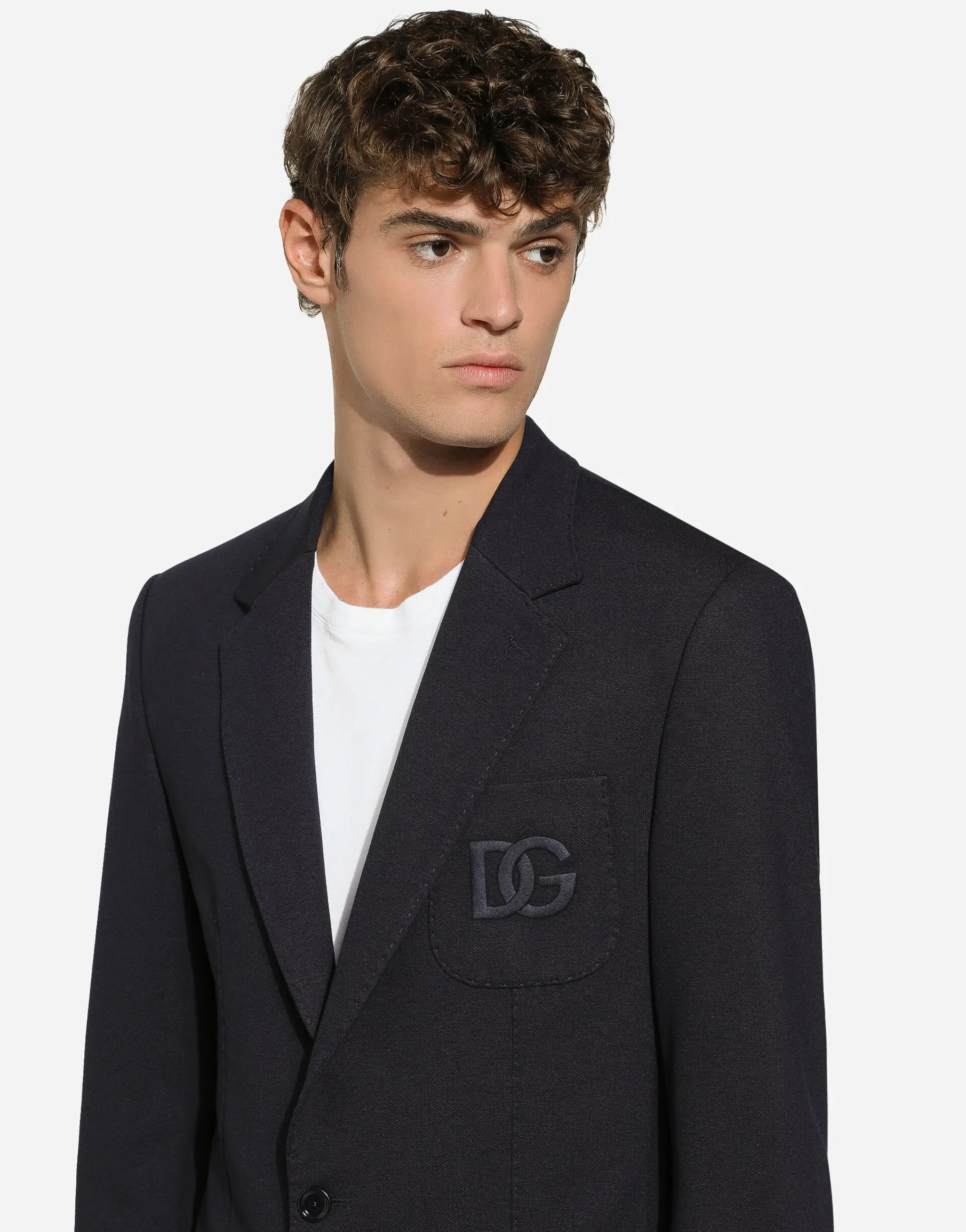 Single-breasted stretch jersey jacket