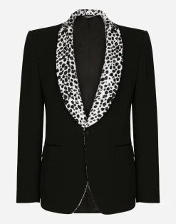 Single-breasted stretch wool Sicilia-fit tuxedo jacket
