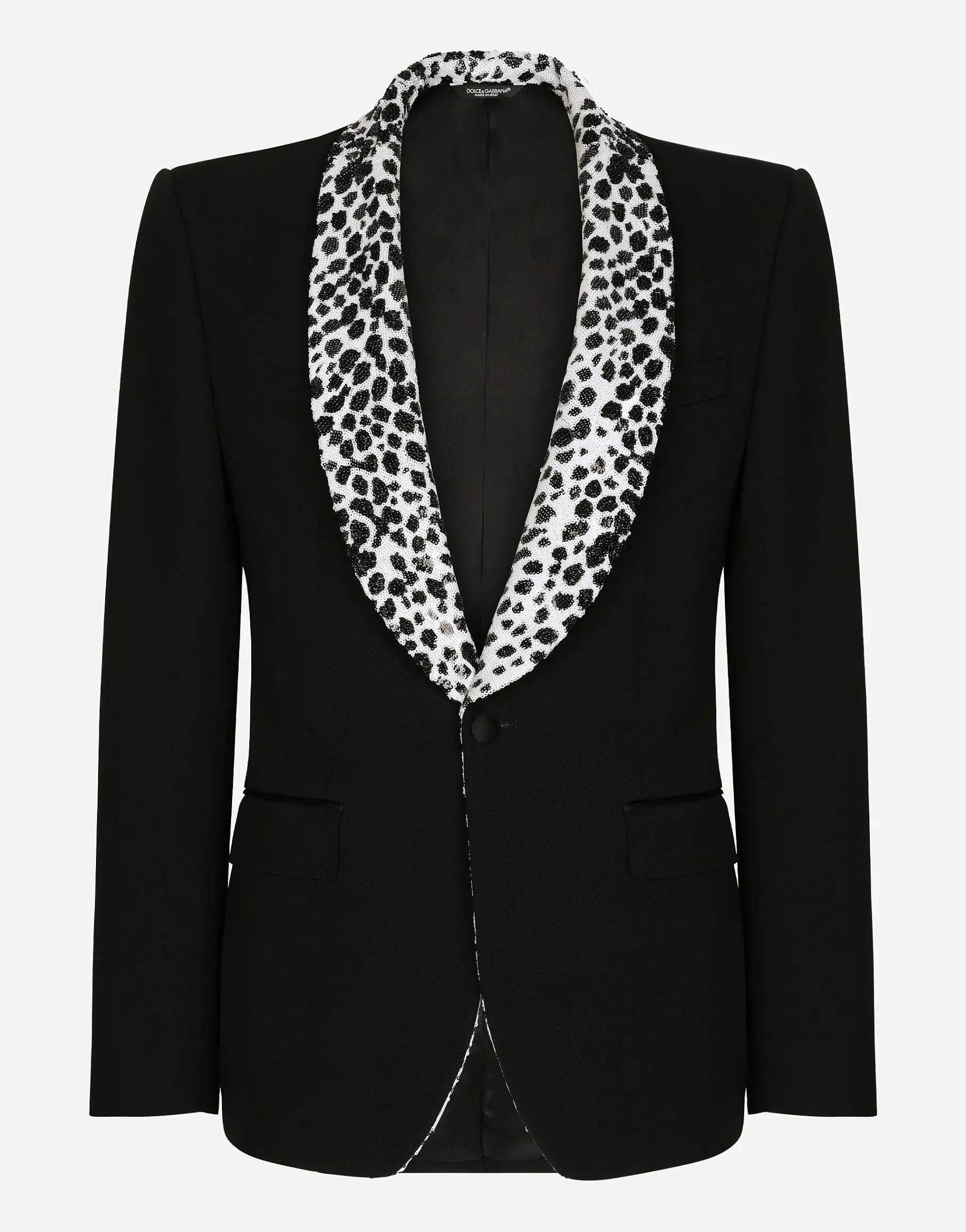 Single-breasted stretch wool Sicilia-fit tuxedo jacket