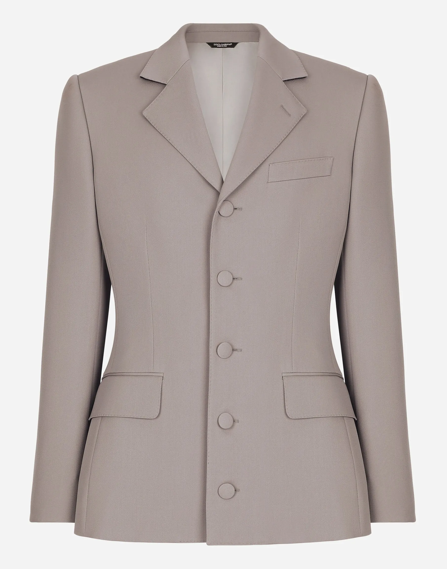 Single-breasted stretch wool Dolce-fit jacket