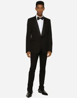 Single-breasted stretch wool Sicilia-fit tuxedo jacket
