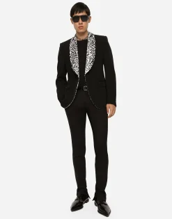 Single-breasted stretch wool Sicilia-fit tuxedo jacket