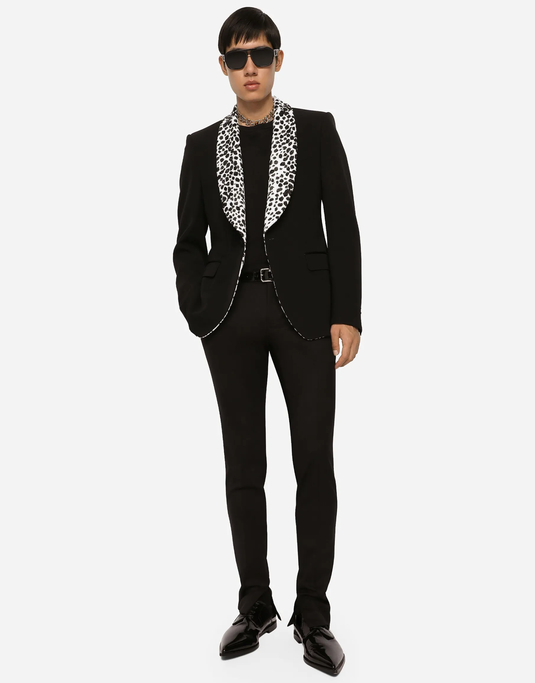 Single-breasted stretch wool Sicilia-fit tuxedo jacket