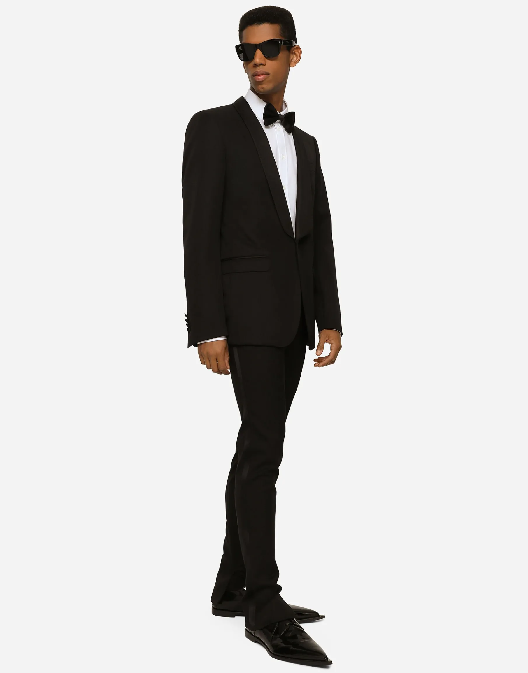 Single-breasted stretch wool Sicilia-fit tuxedo jacket