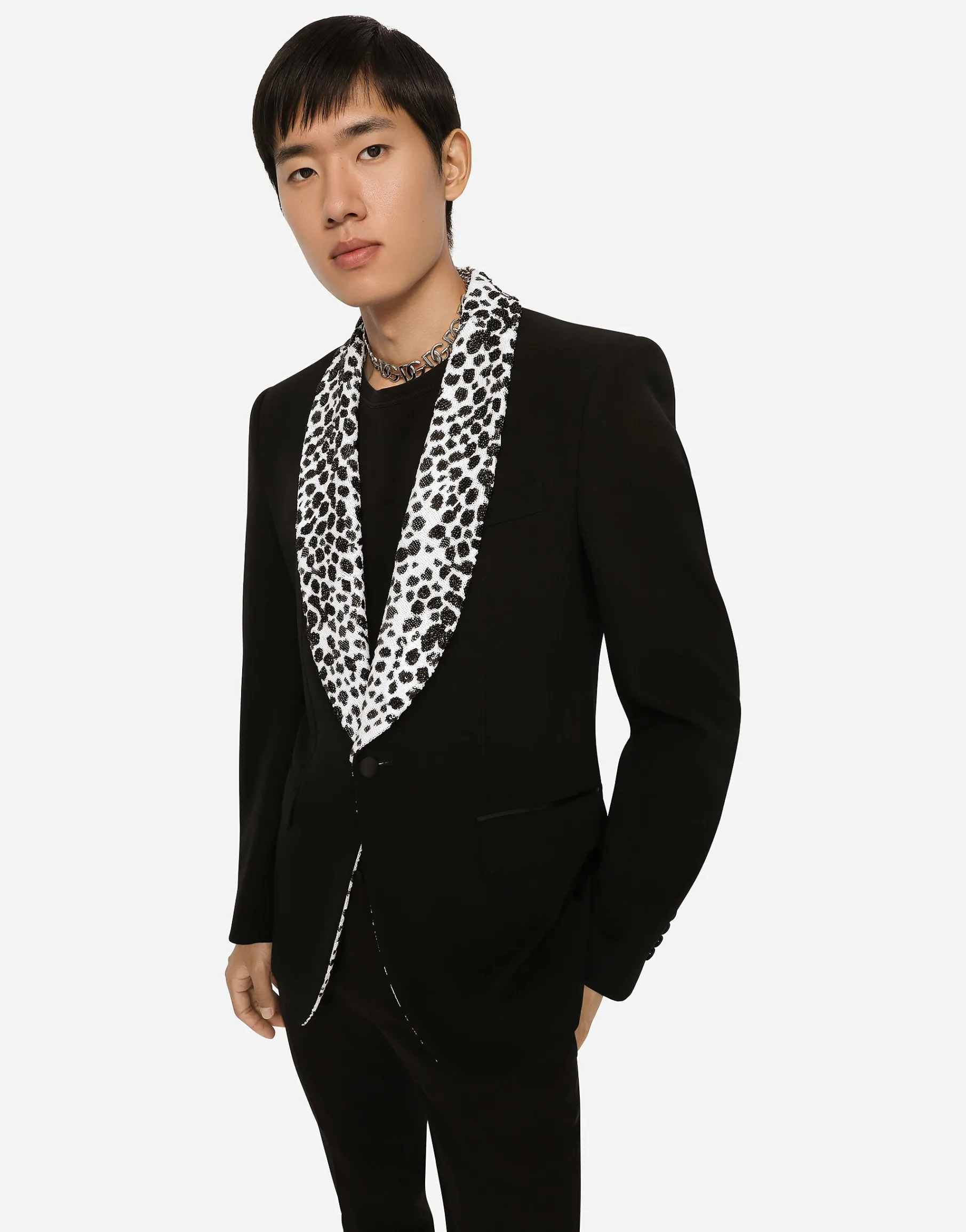 Single-breasted stretch wool Sicilia-fit tuxedo jacket