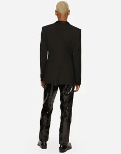 Single-breasted stretch wool Sicilia-fit tuxedo jacket