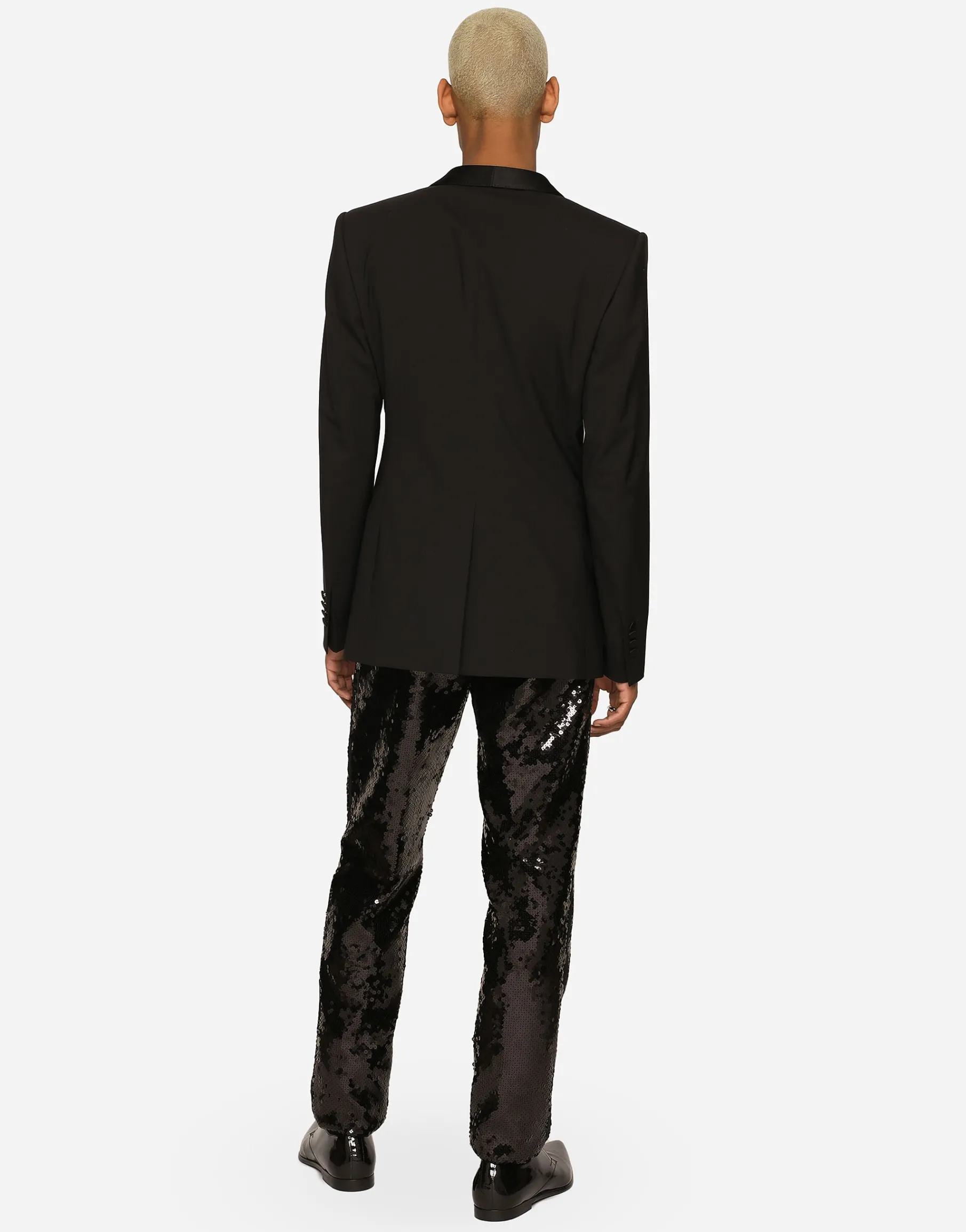 Single-breasted stretch wool Sicilia-fit tuxedo jacket