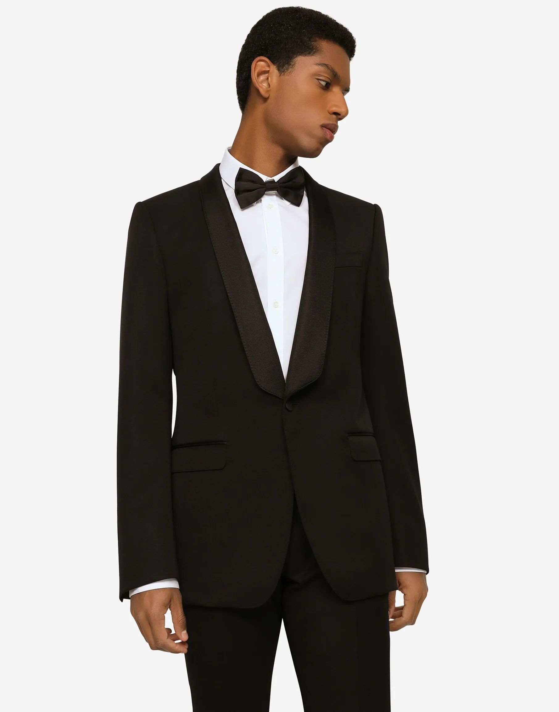 Single-breasted stretch wool Sicilia-fit tuxedo jacket