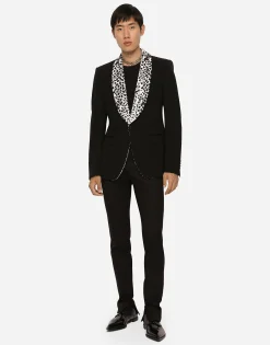 Single-breasted stretch wool Sicilia-fit tuxedo jacket
