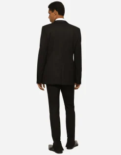 Single-breasted stretch wool Sicilia-fit tuxedo jacket