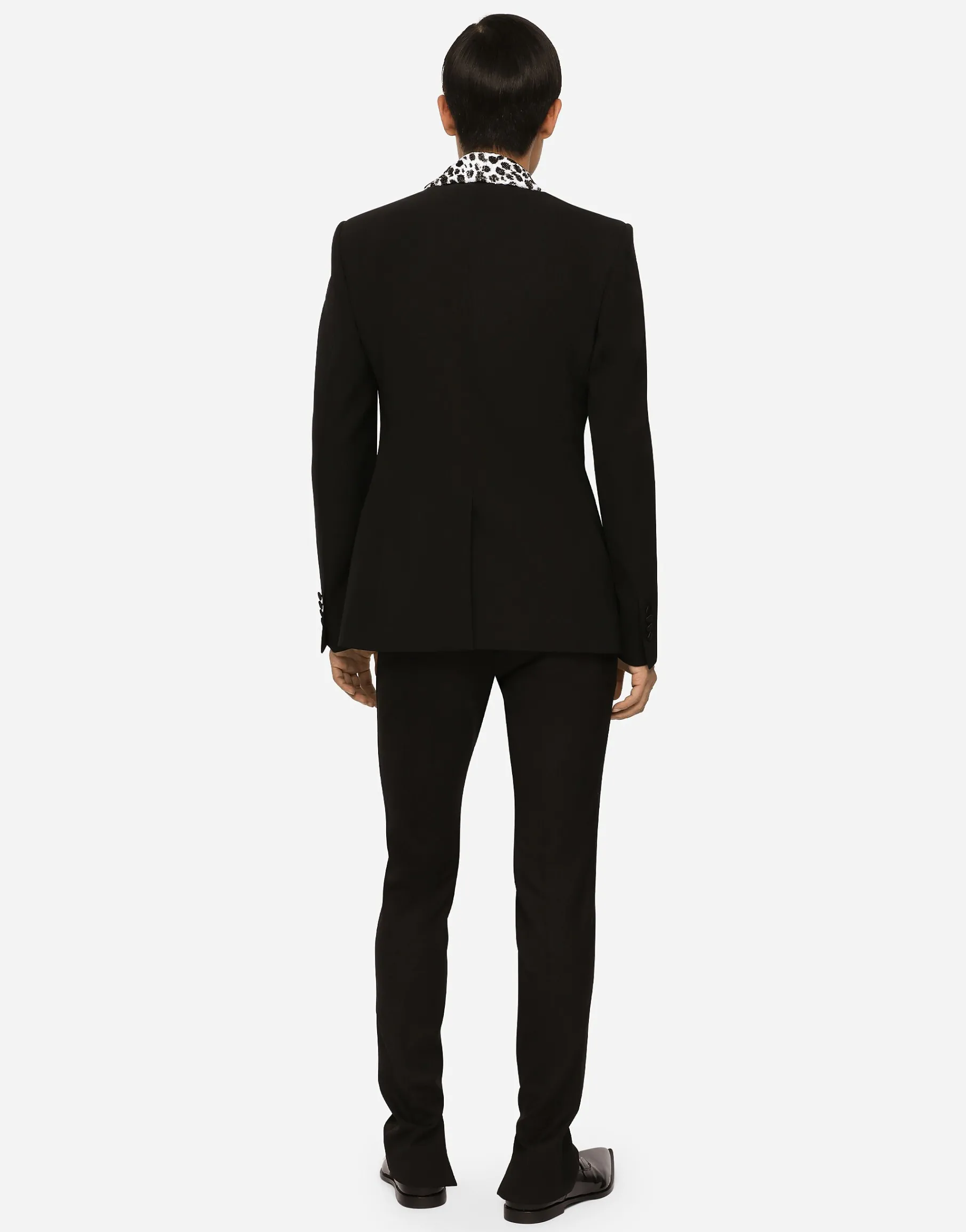 Single-breasted stretch wool Sicilia-fit tuxedo jacket