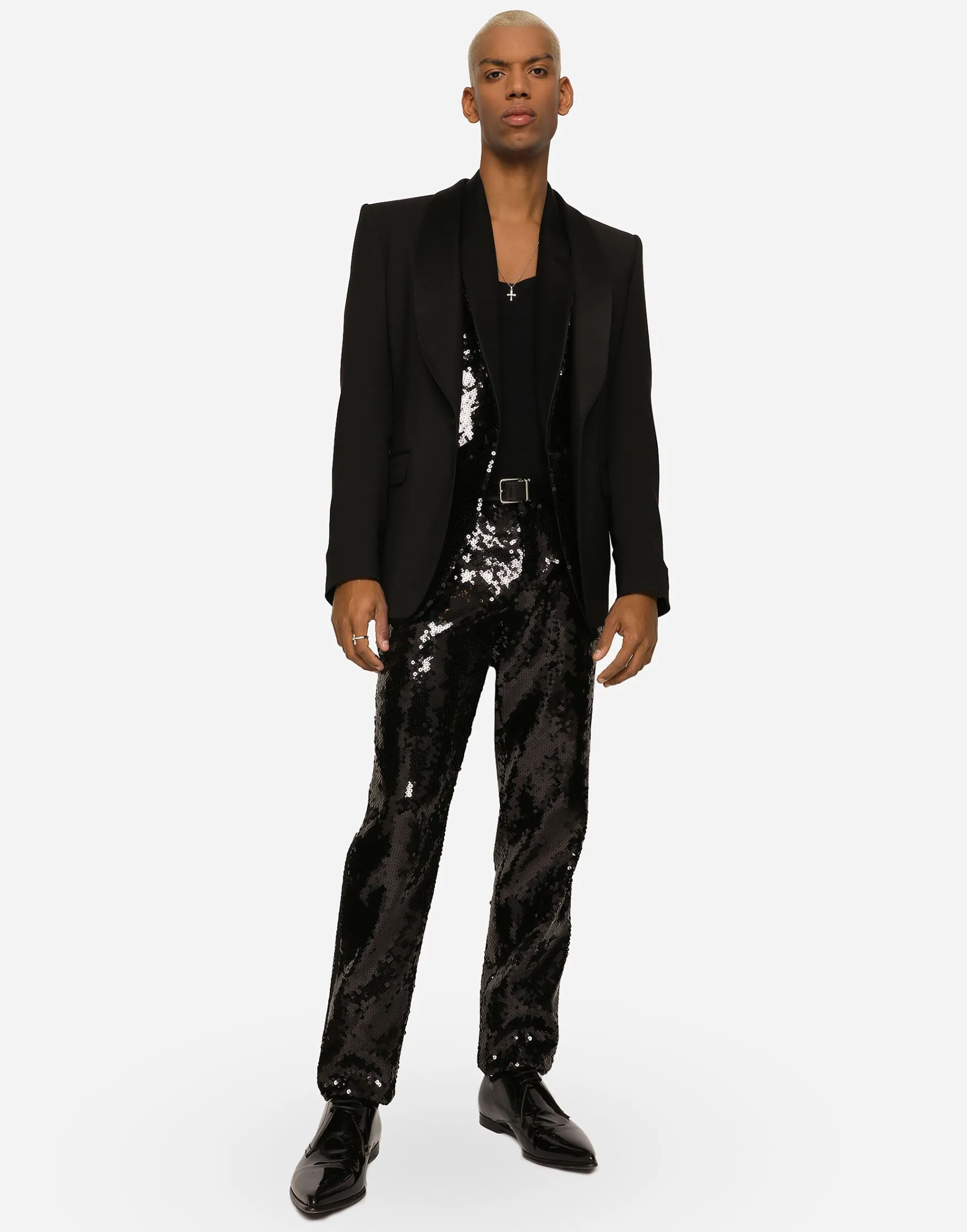 Single-breasted stretch wool Sicilia-fit tuxedo jacket