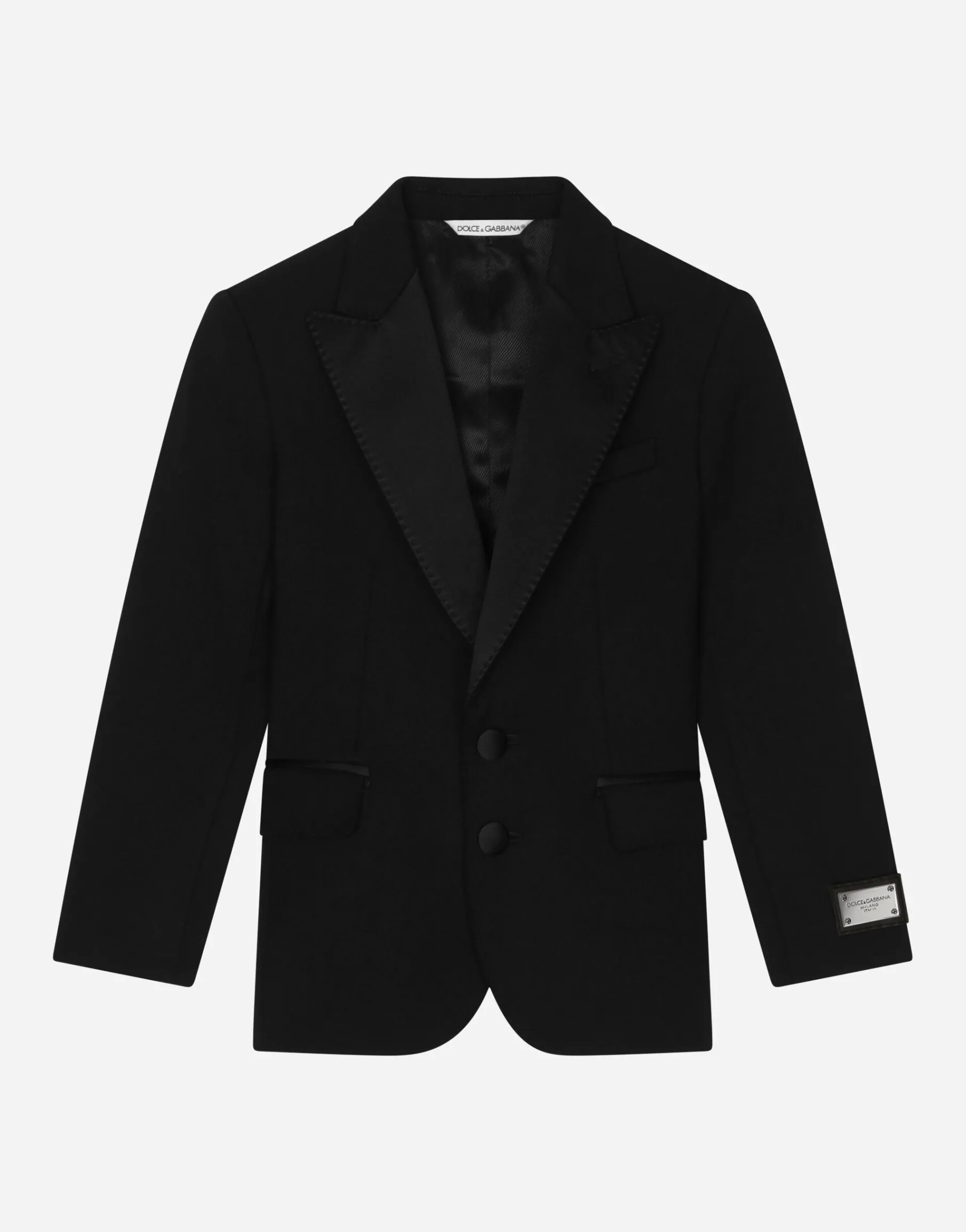 Single-breasted tuxedo jacket with logo tag