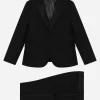 Single-breasted tuxedo suit in stretch wool