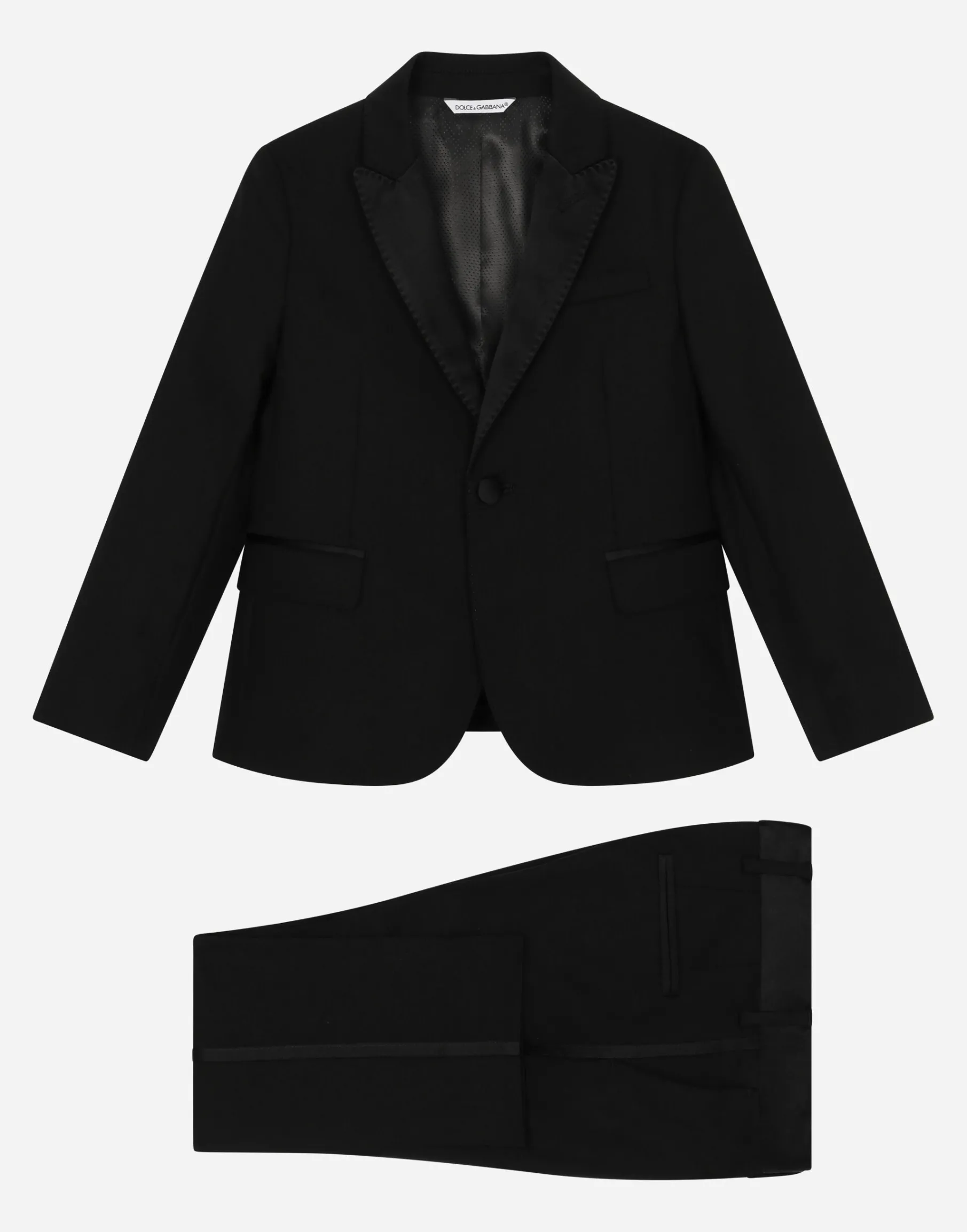 Single-breasted tuxedo suit in stretch wool