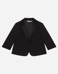 Single-breasted tuxedo suit in stretch wool