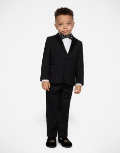 Single-breasted tuxedo suit in stretch wool