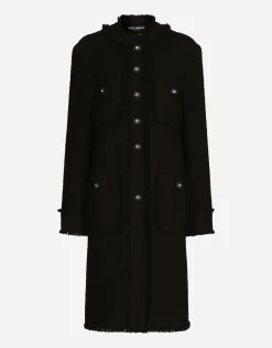 Single-breasted tweed coat