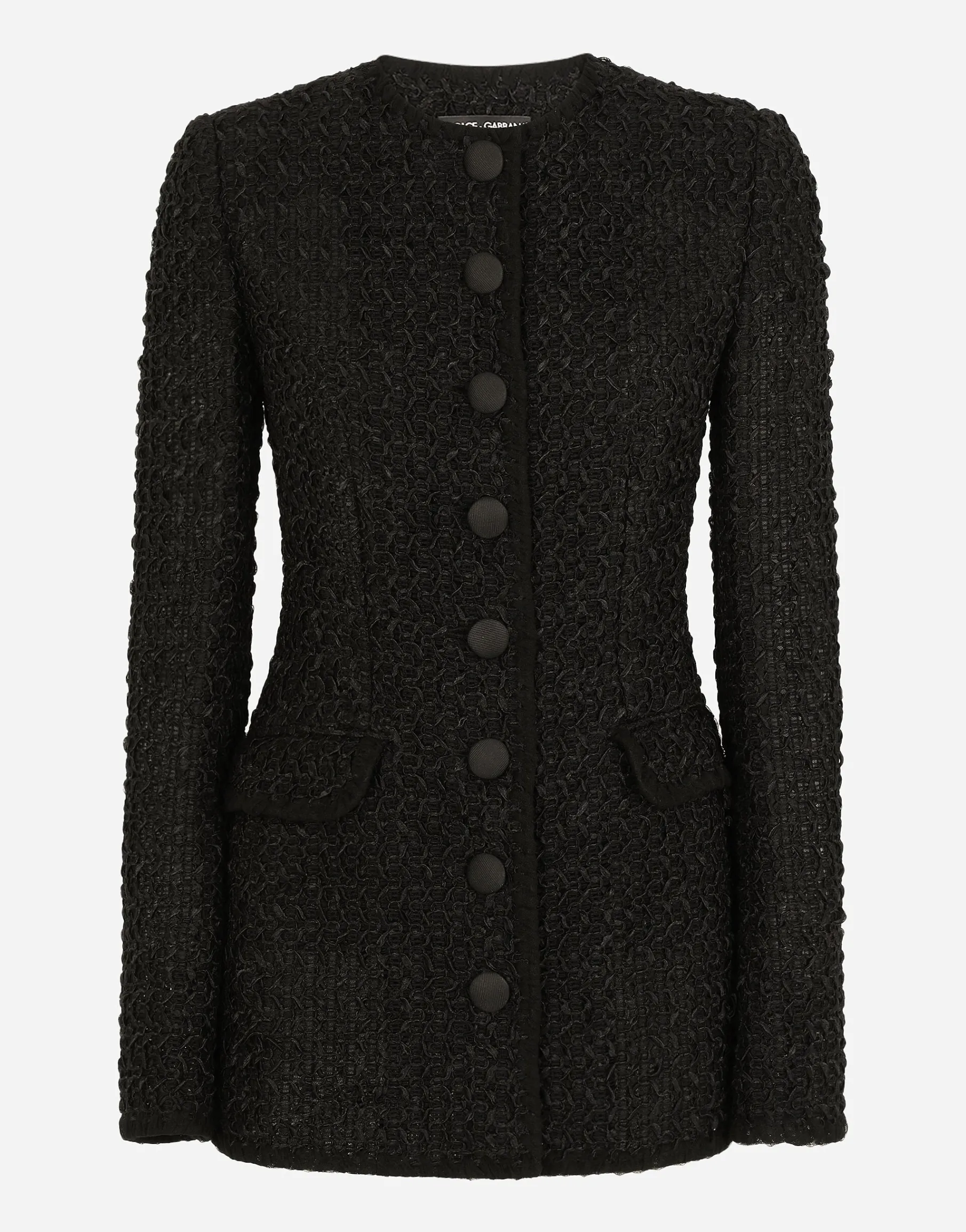 Single-breasted tweed jacket