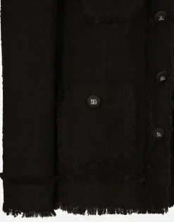 Single-breasted tweed jacket
