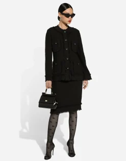 Single-breasted tweed jacket