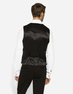 Single-breasted velvet vest