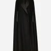 Single-breasted wool and cashmere cape