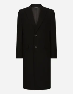Single-breasted wool coat