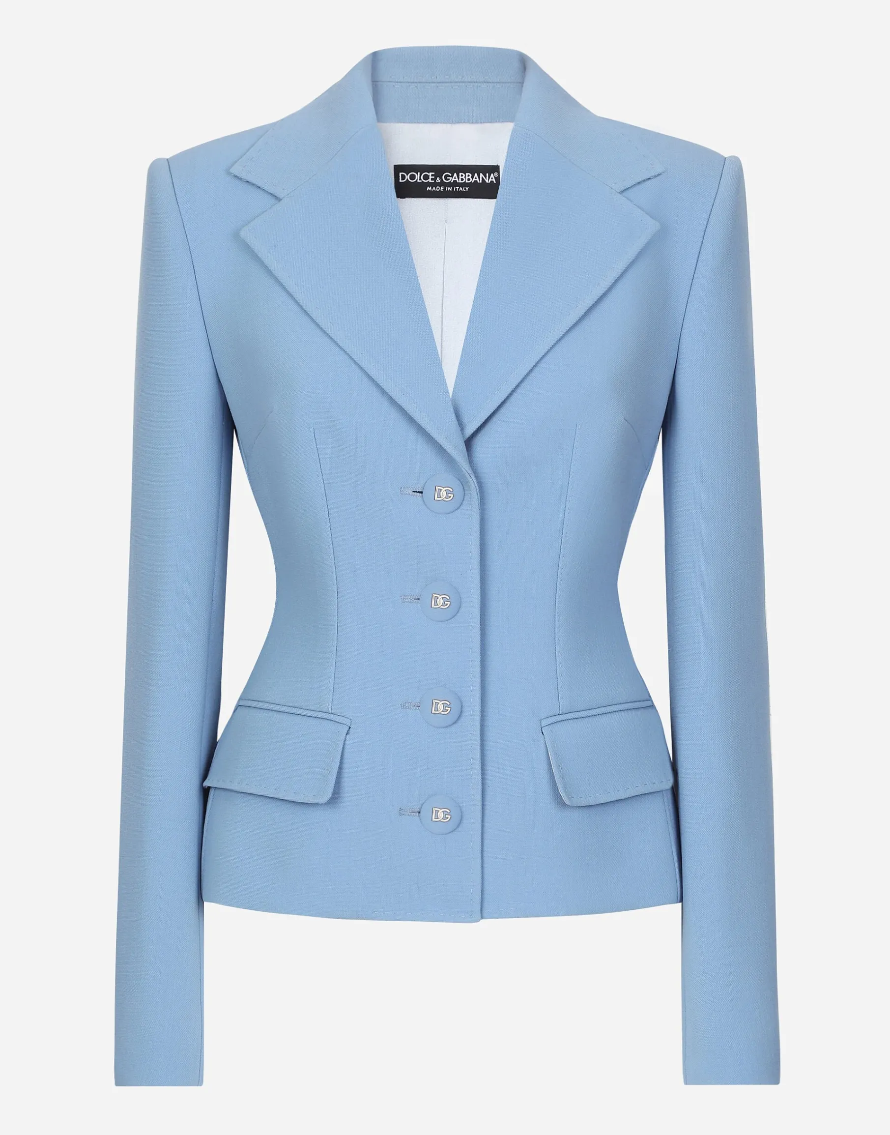 Single-breasted wool crêpe Dolce jacket