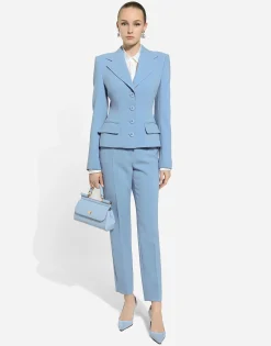Single-breasted wool crêpe Dolce jacket